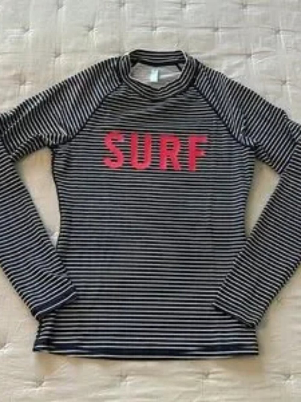 Navy and White Striped rash guard